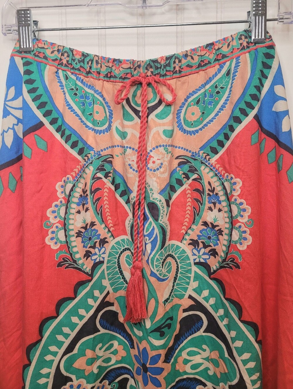 Flying Tomato Boho Multicolor Paisley Maxi Skirt Sz L - Picture 3 of 7